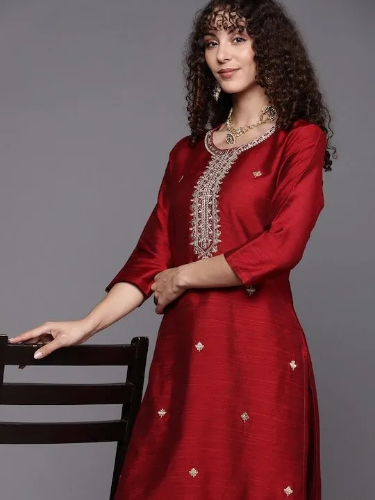 Ethnic Motifs Yoke Design Kurta with Trousers