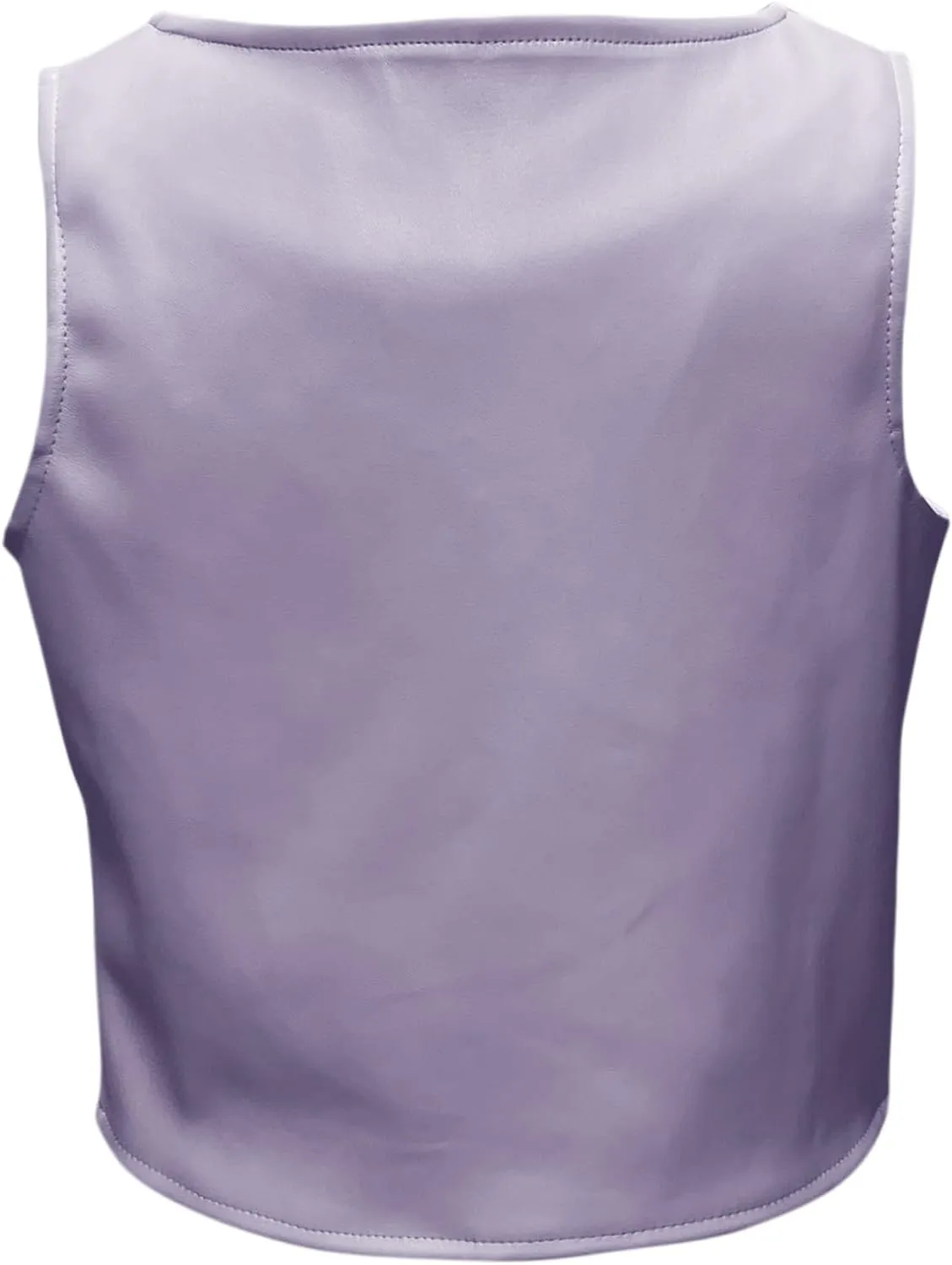 Fallorchid Girls Faux Leather Vest Fashion Button Sleeveless Tank Tops Cute V Neck Jacket Waistcoat