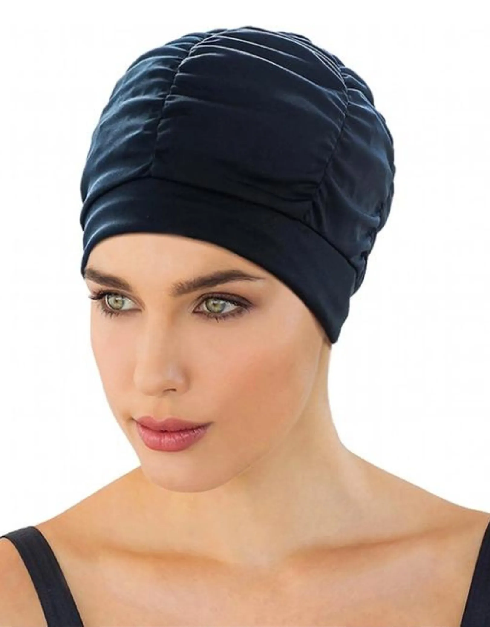 Fashy Pleated Fabric Swim Cap