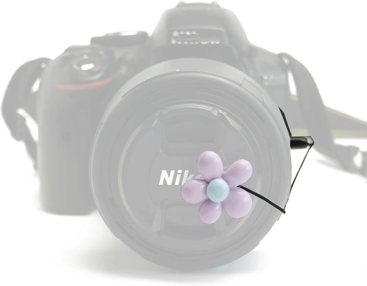 Flower Camera Lens Caps Keeper Protector Holder for Canon, Nikon, Sony DSLR and Mirrorless Camera Decoration (Purple)