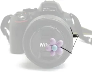 Flower Camera Lens Caps Keeper Protector Holder for Canon, Nikon, Sony DSLR and Mirrorless Camera Decoration (Purple)