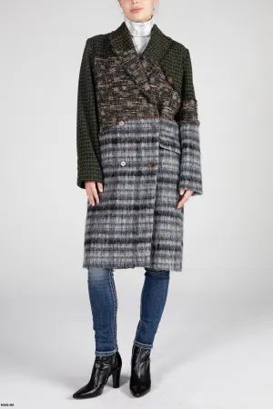 Formal Tweed Coat with Plaid