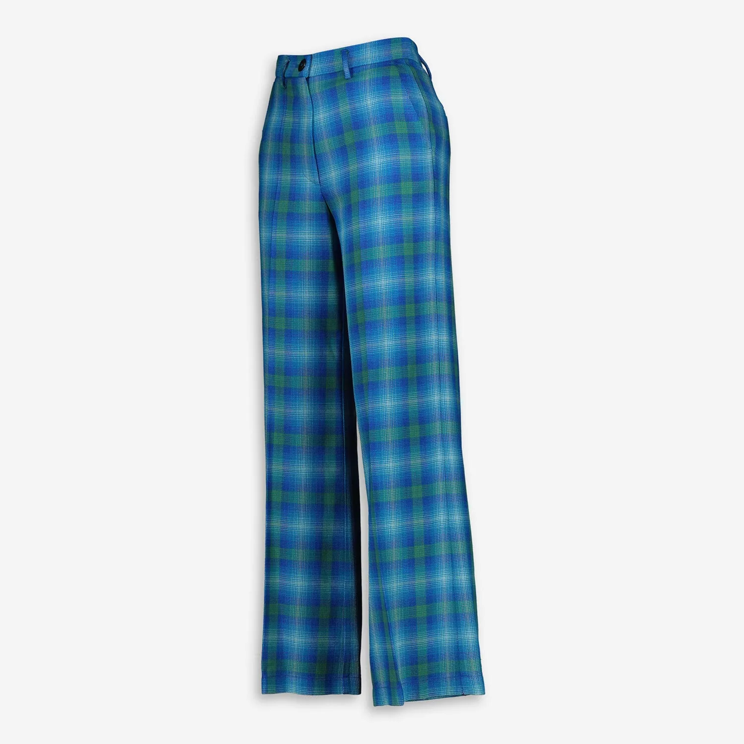 FORTE FORTE  Blue & Green Checkered Trousers
