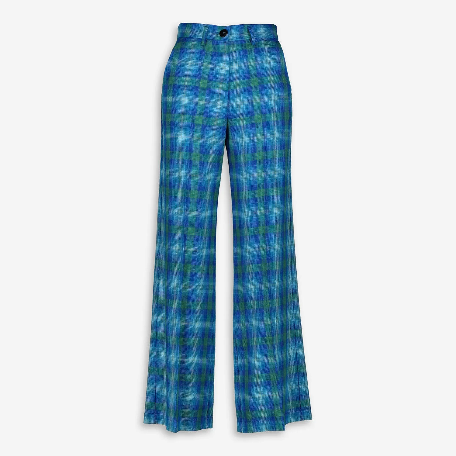 FORTE FORTE  Blue & Green Checkered Trousers