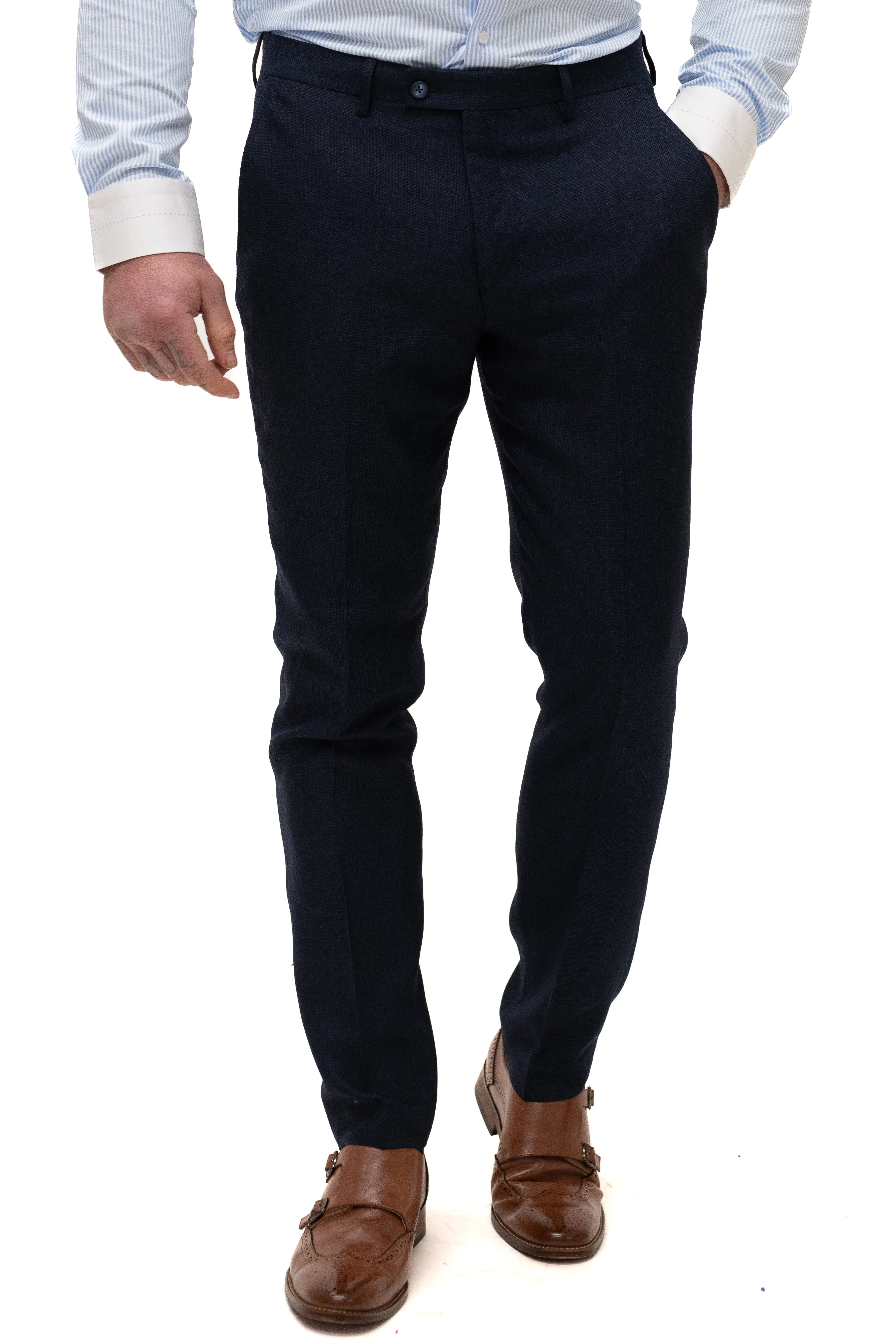 Fratelli Navy With Contrast Detail Trousers