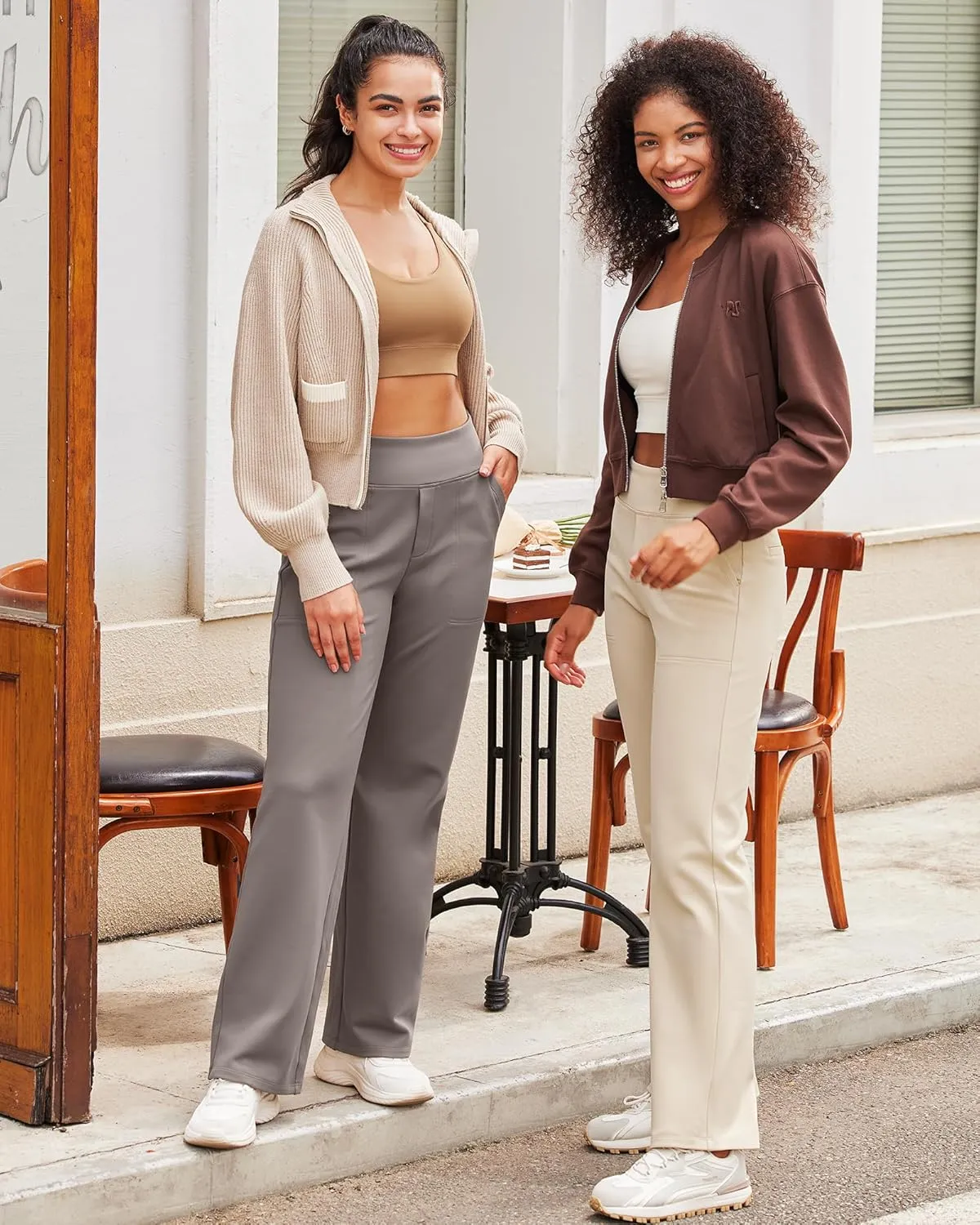G4Free Yoga Pants Women Wide Leg Pants with Pockets High Waist Stretch Dress Casual Sweatpants Petite/Regular/Tall