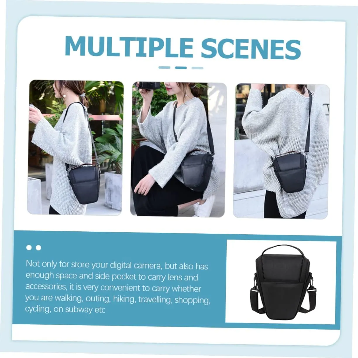Gadpiparty Camera Case Shoulder Bag Padded Digital Camera Insert for Backpack Unisex Design for Photography Accessories Lightweight Durable Storage Bag
