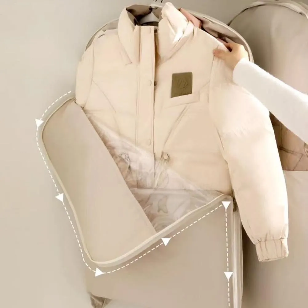 Garment Bags for Hanging Clothes, 35/43/51Inch Dust Cover Clothes Bags for Down Coat, 2025 New Space Saving Hanging Garment Bag with Self Compression Zipper, Space Saver Closet Organizers