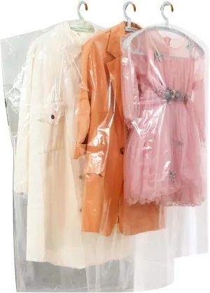 Garment Bags for Hanging Clothes, Suit Bag new PE Material, Transparent Design, Suitable for Coats, Jackets, Shirts(60x100cm x39in)