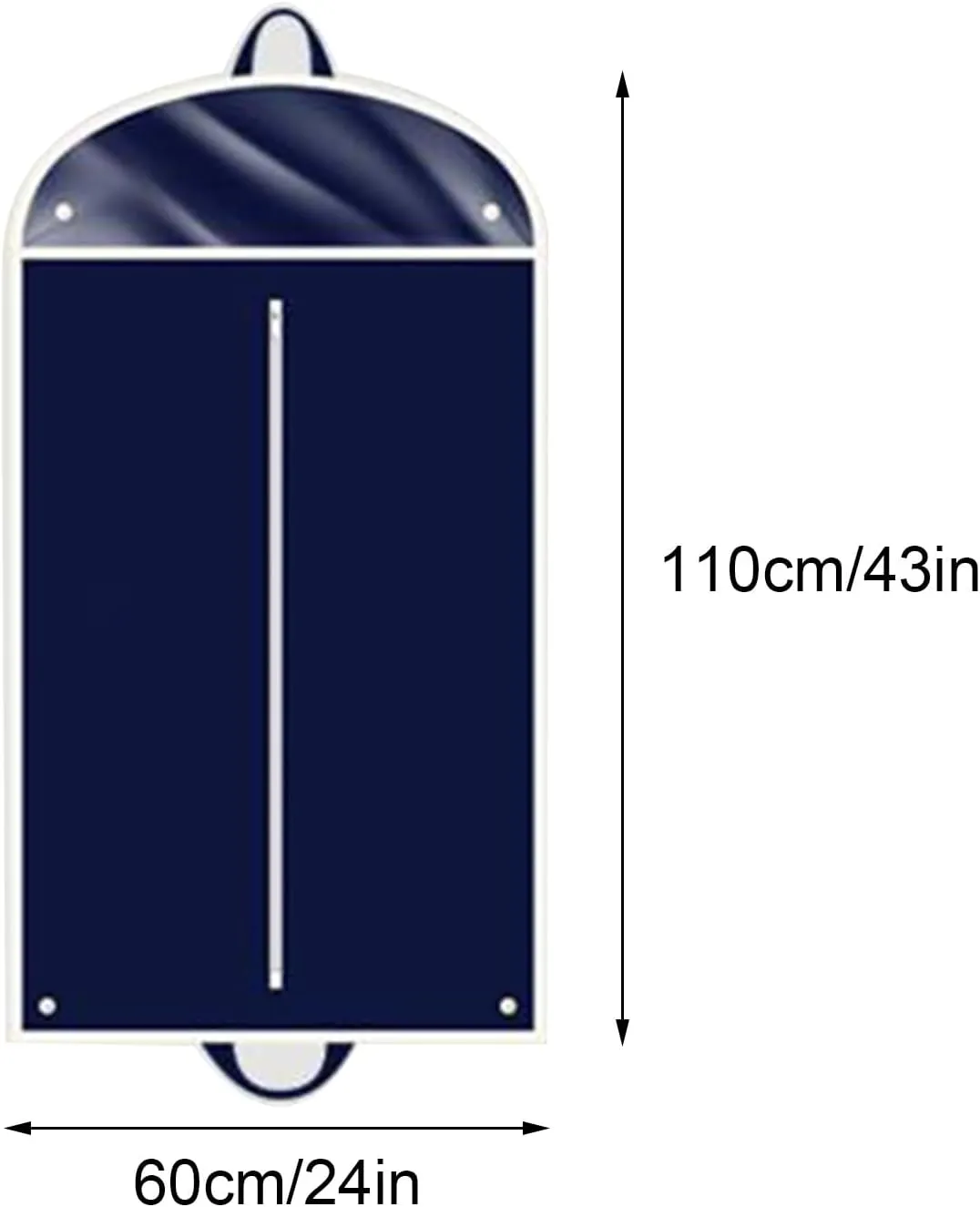 Garment Bags, Travel Garments Bag, Non-woven Material with Transparent Window, Travel-friendly can Hold Coats, Jackets, Shirts(Gray,60x110cm x43in)