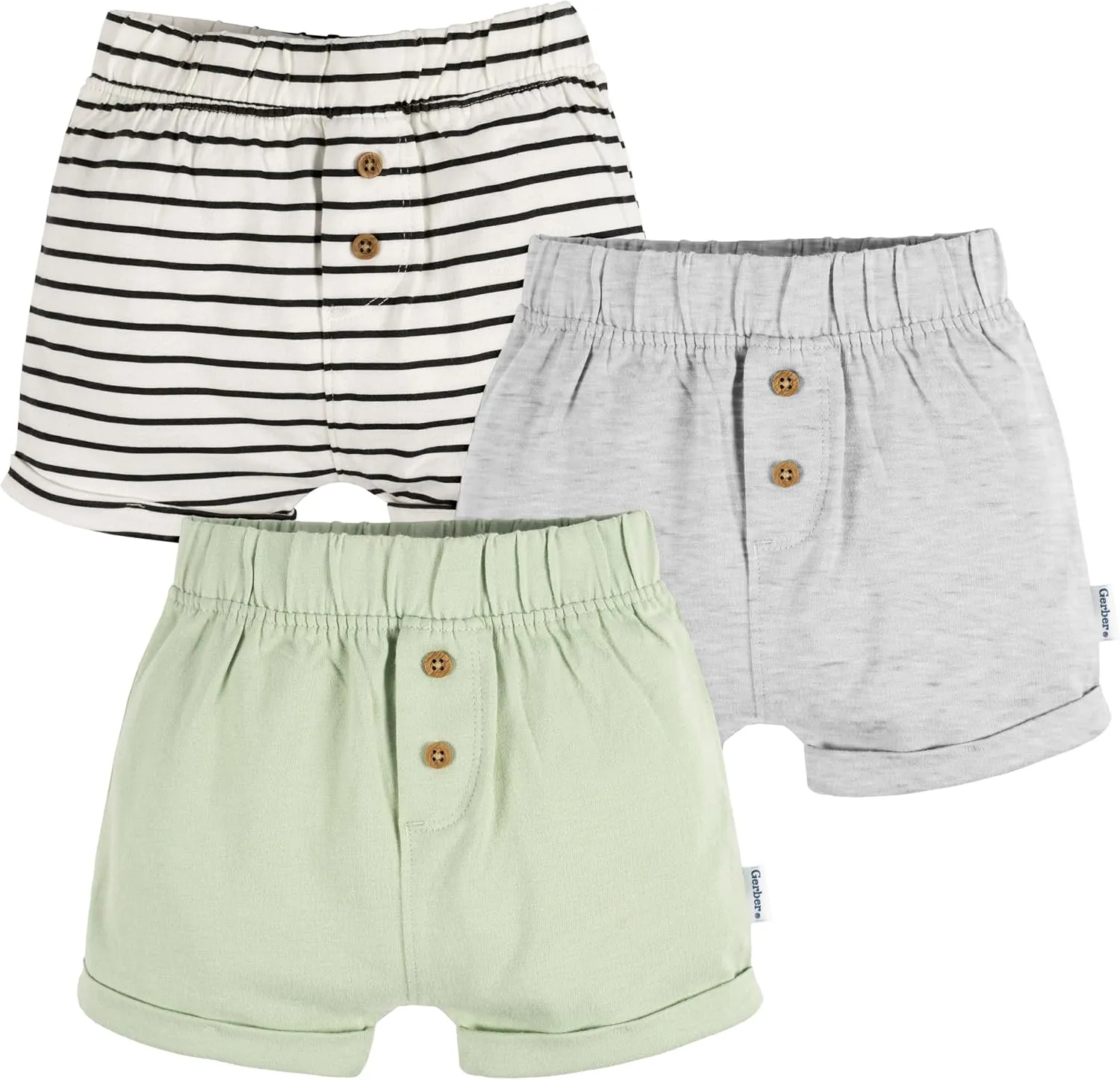 Gerber Baby Boys' 3-Pack Knit Shorts