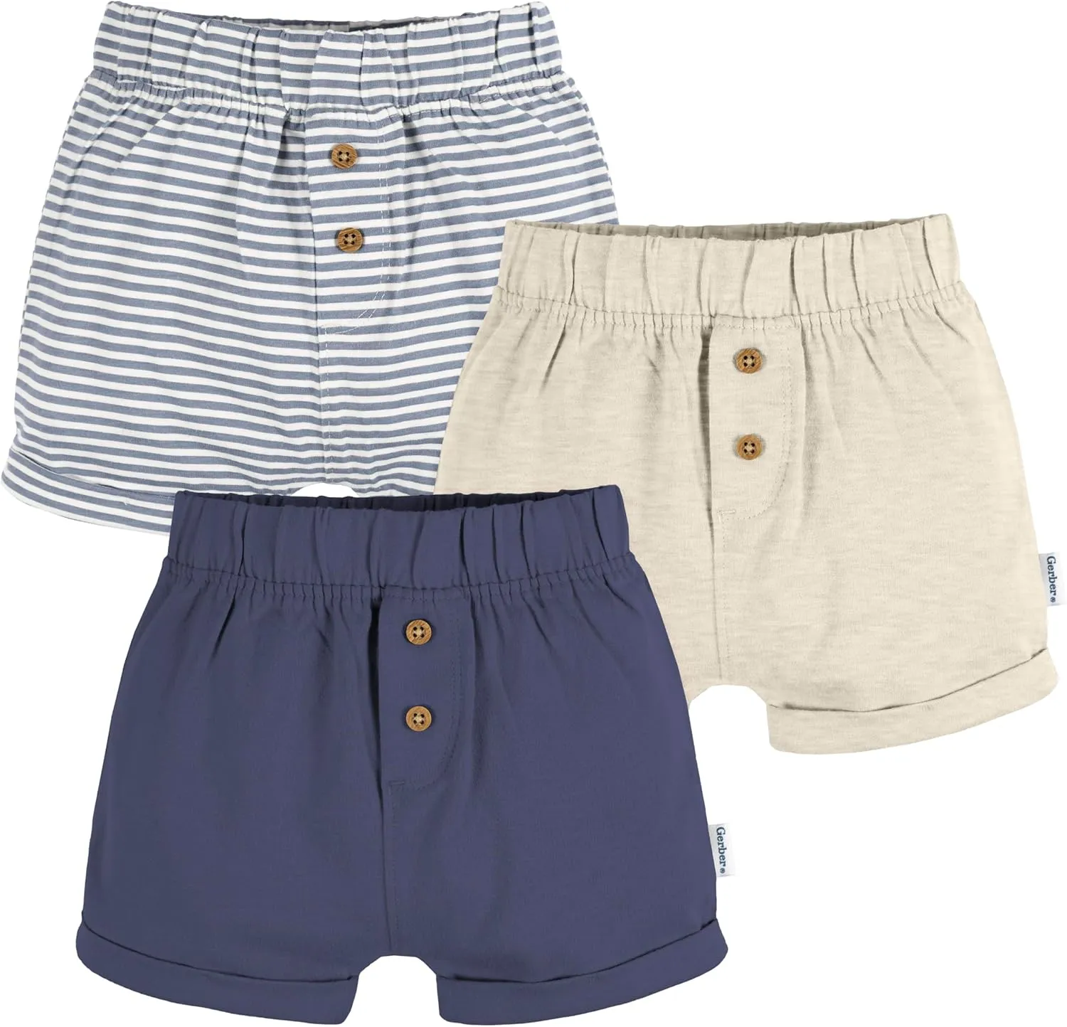 Gerber Baby Boys' 3-Pack Knit Shorts