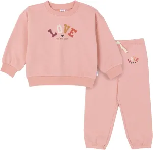 Gerber Baby Girls' Toddler 2-piece Fleece Sweatshirt and Jogger Set
