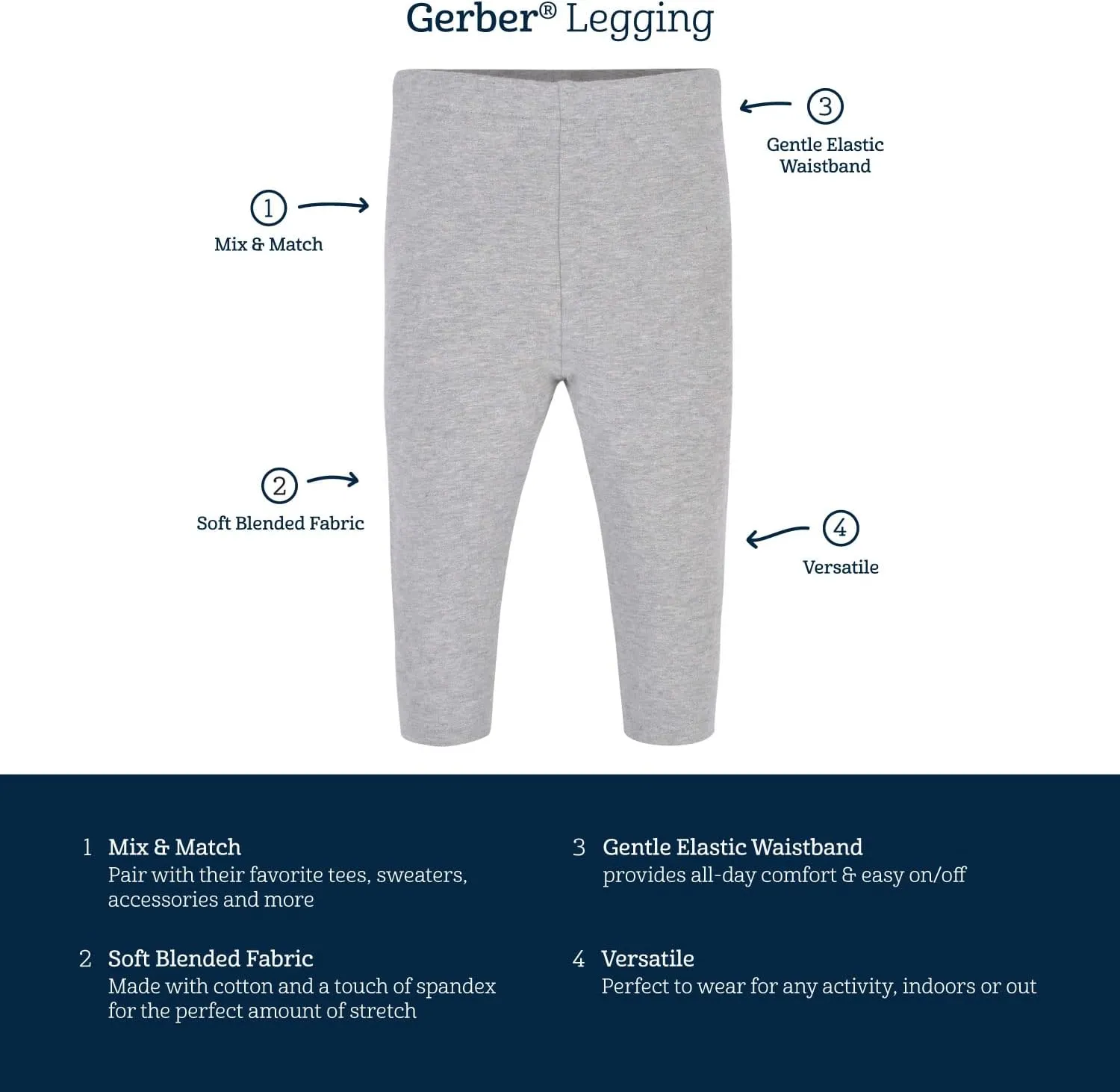 Gerber Baby Girls' Toddler Multi-Pack Premium Leggings