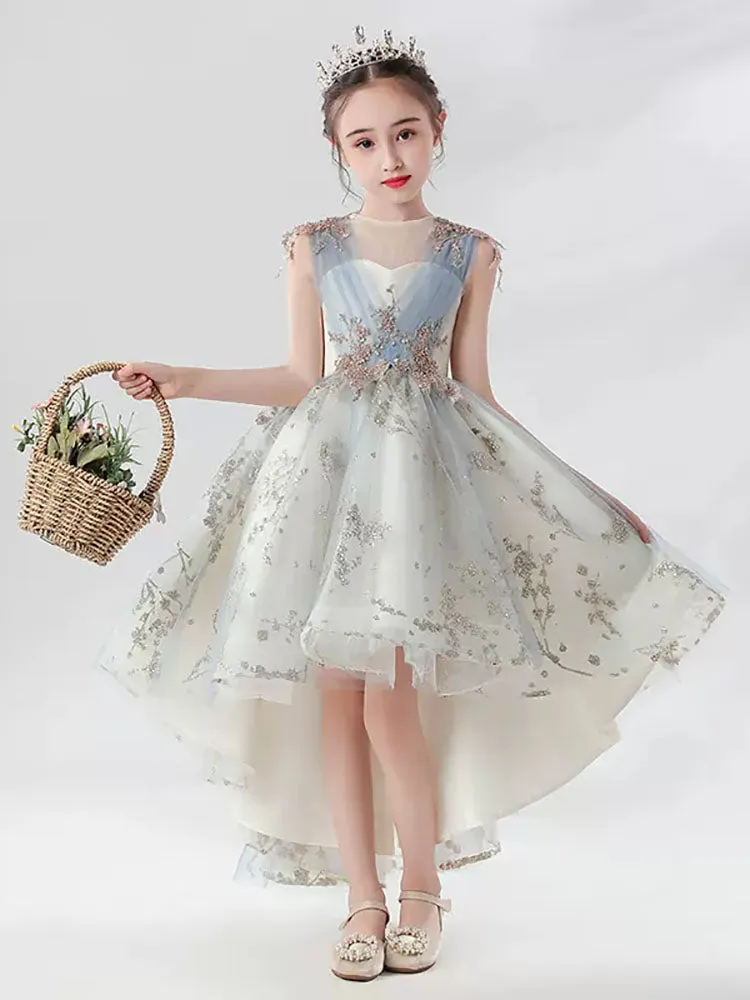 Girls' Evening Gown Wedding Dress Flower Girl Princess Dress Piano Performence Costume