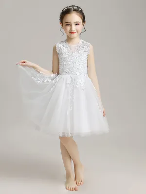Girls' Piano Performance Costume Flower Kid's Puffy Gown Princess Dress