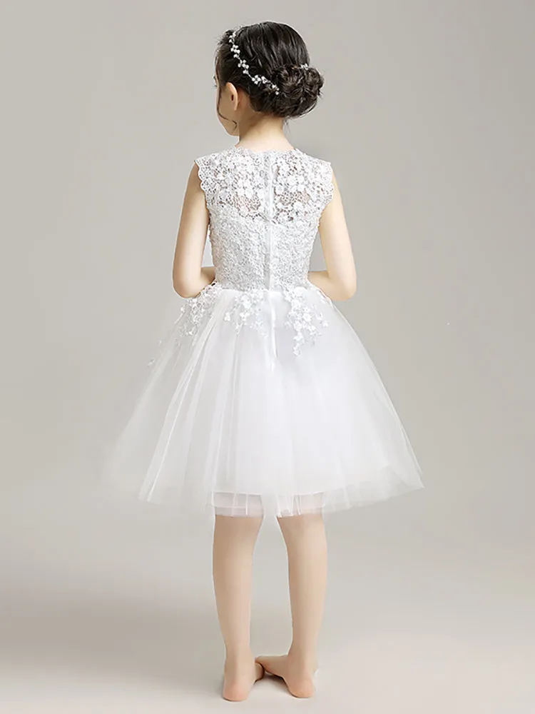 Girls' Piano Performance Costume Flower Kid's Puffy Gown Princess Dress
