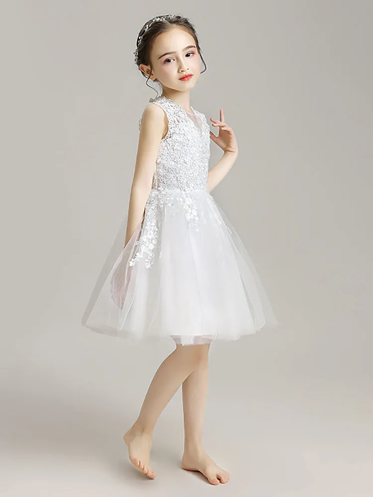 Girls' Piano Performance Costume Flower Kid's Puffy Gown Princess Dress