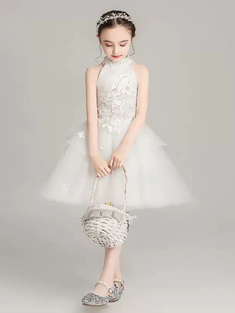 Girls' Puffy Evening Gown Piano Performance Costume Princess Dress