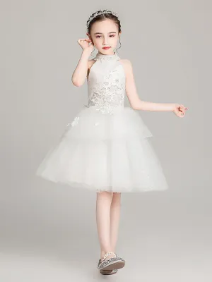 Girls' Puffy Evening Gown Piano Performance Costume Princess Dress