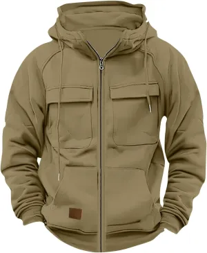 GOFULY Hoodies For Men Vintage Quarter Zip Hoodies Pullover Tall Sweatshirts Long Sleeve Winter Jacket Cargo Sweatshirts
