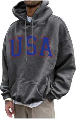 GOFULY Men'S Fashion Hoodies & Sweatshirts Palm Tree Print Fall Fleece Sweatshirts Streetwear Long Sleeve Pullover Hoodie
