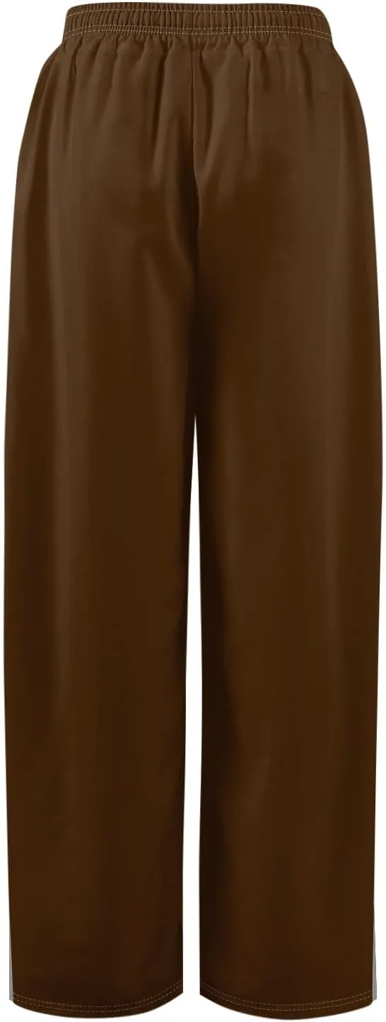 GOFULY Wide Leg Flowy Pants for Women Summer 2025 Beach Palazzo Pants High Elastic Waist Drawstring Side Slit Pockets Trouser