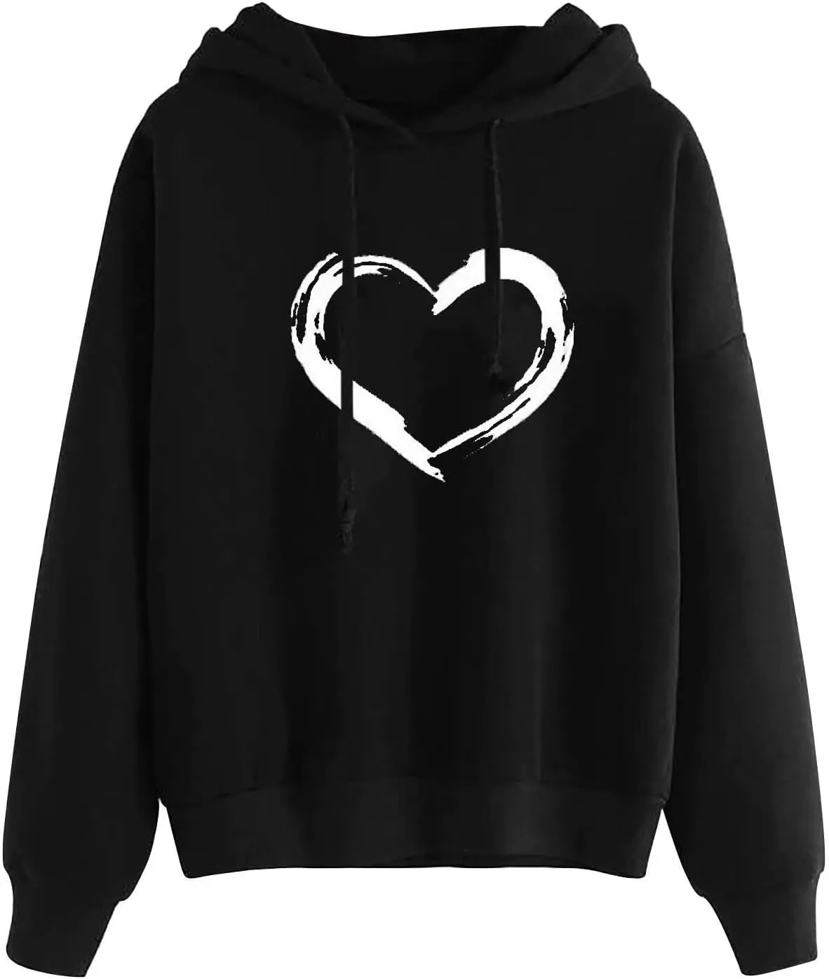 Graphic Hoodies for Womens Love Print Sweatshirt Oversized Casual Long Sleeve Fashion Loose Soft Fall Pullover Tops