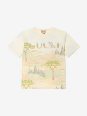 Gucci Boys Landscape Print T-Shirt