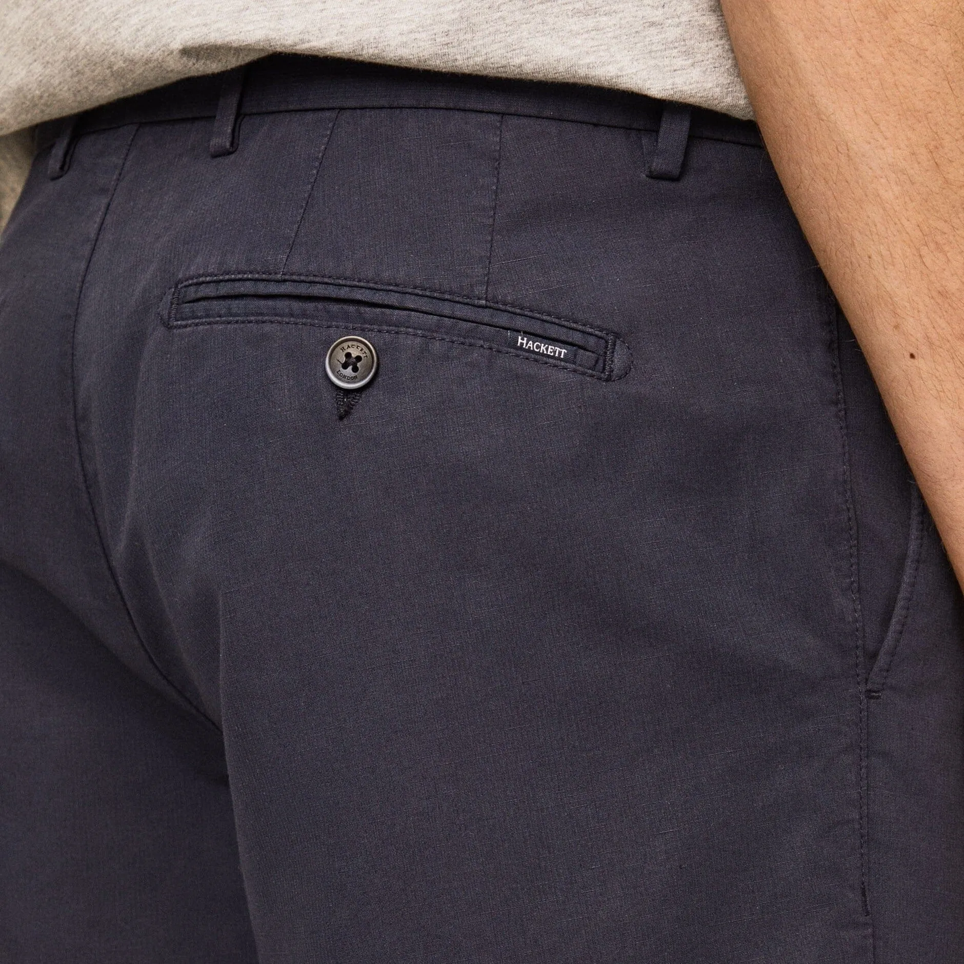 Hackett Slim Texture Shorts Navy