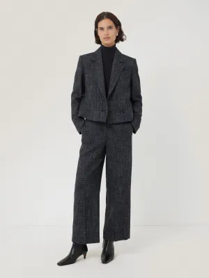 Hale Boucle Cropped Trousers | Navy