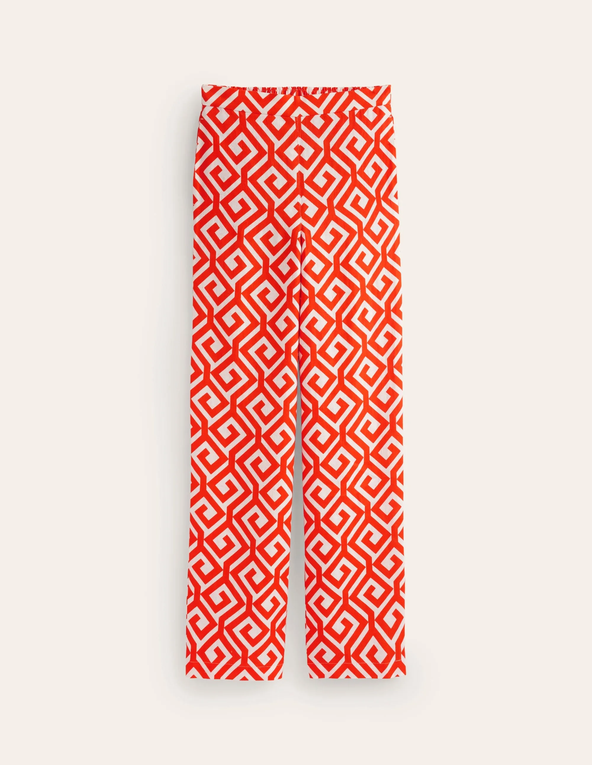 Hampstead Linen Trousers-Flame Scarlet, Maze