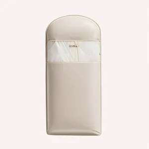 Hanging Garment Bag, Garments Covers, Comes with a Large See-through Window and Compression Side Zippers to Save Wardrobe Space(Beige,58x90x15cm x35x6in)