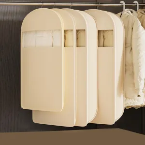 Hanging Garment Bag with Self Compression Zipper, Dress Storage Bags Hanging, Clothes Cover, for Coats, Jackets, Shirts(Beige,60x18x90cm)