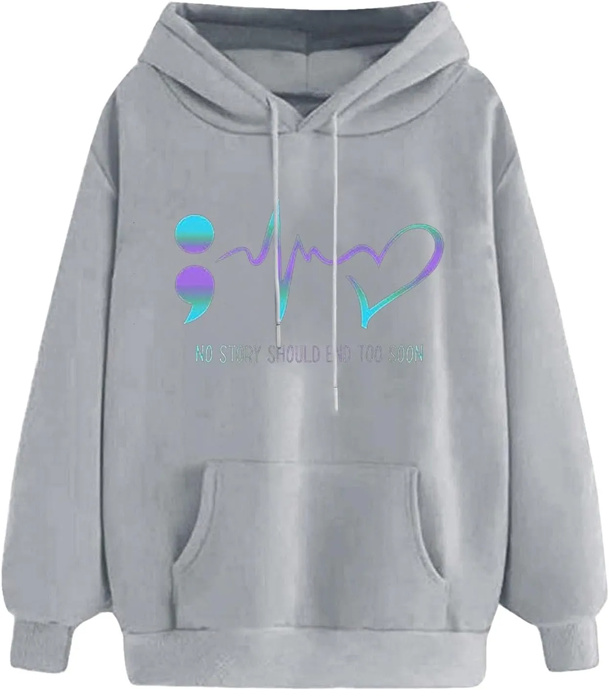 Heart Hoodies for Women Oversized Cute Graphic Pockets Drawstring Hooded Sweatshirts 2024 Fall Fashion Outfits