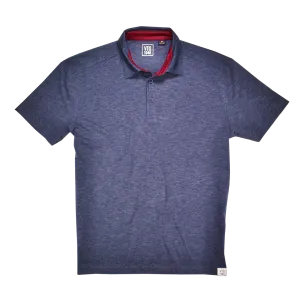 Heather Slub Jersey Polo, Navy