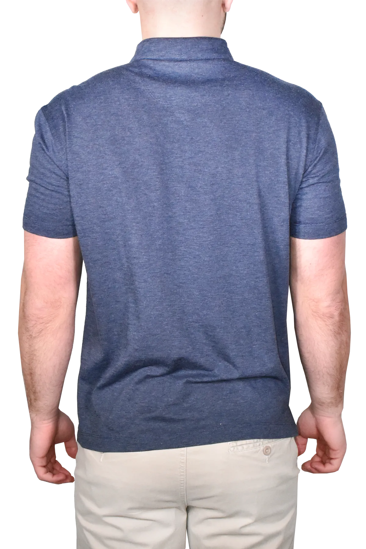 Heather Slub Jersey Polo, Navy