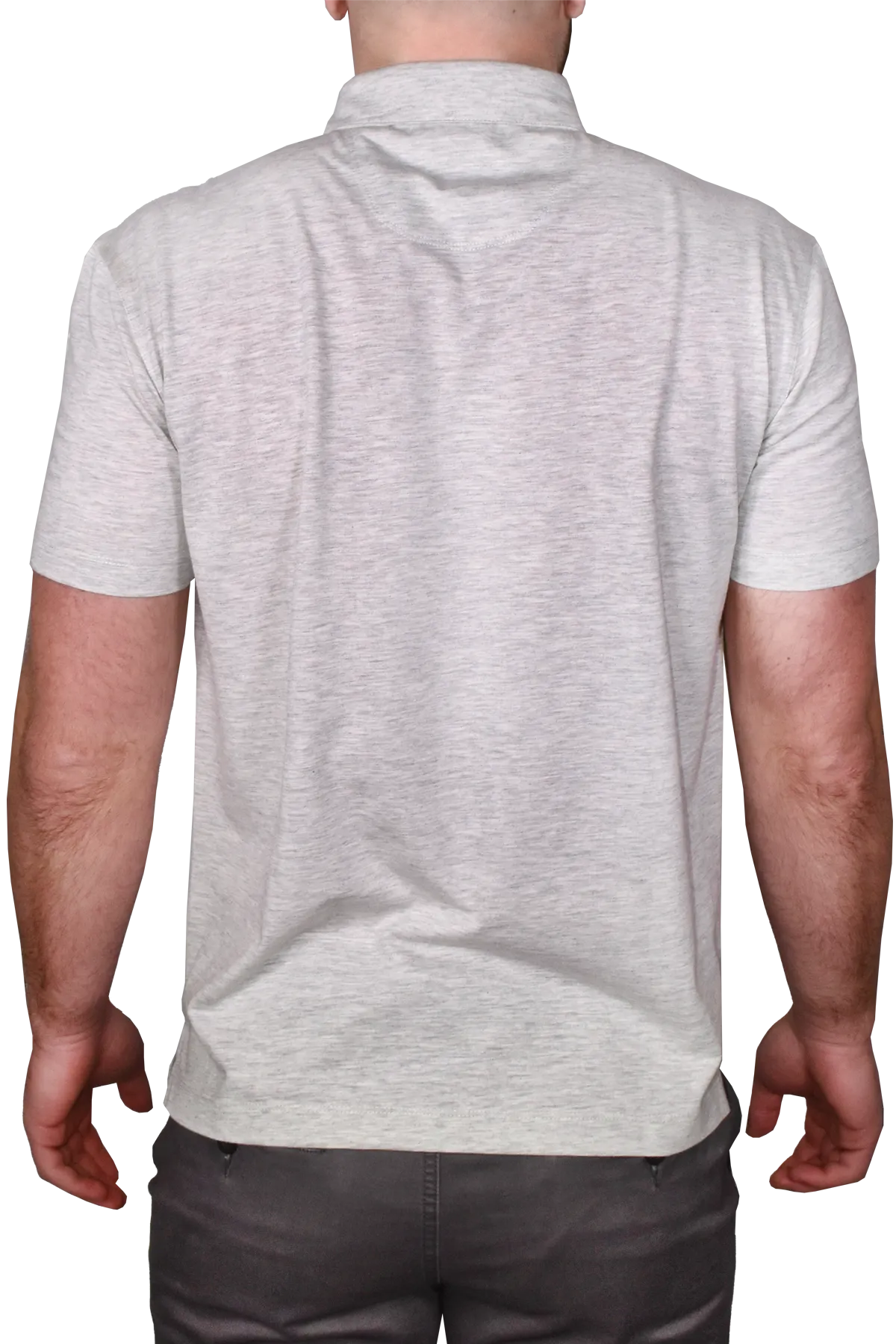Heather Slub Jersey Polo, Pearl Grey