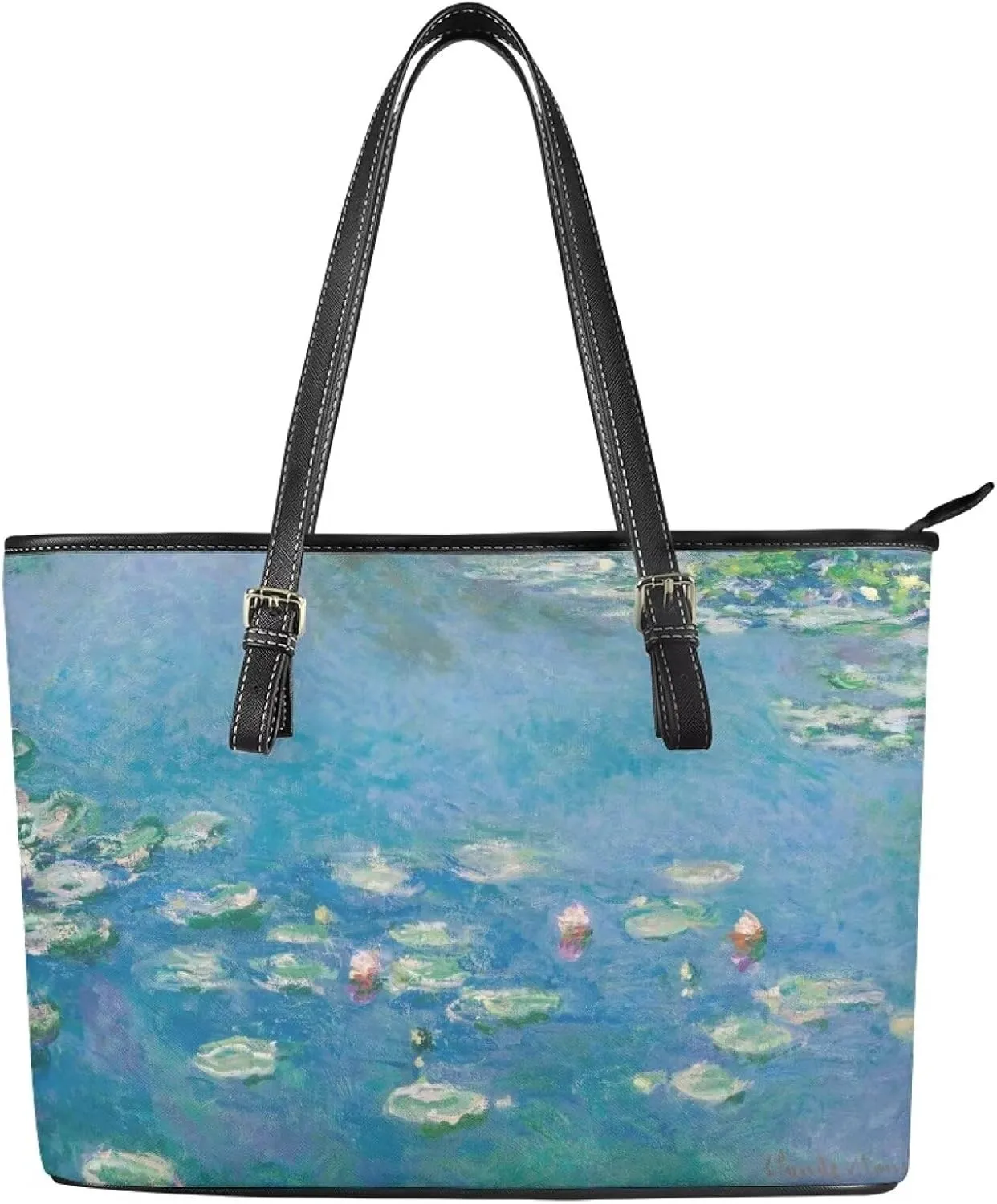 Hobo Tote Bag Purse for Women Van Gogh Art Work Handbags with Zipper, Monet Artwork Top Handle Totes Weekender Bag