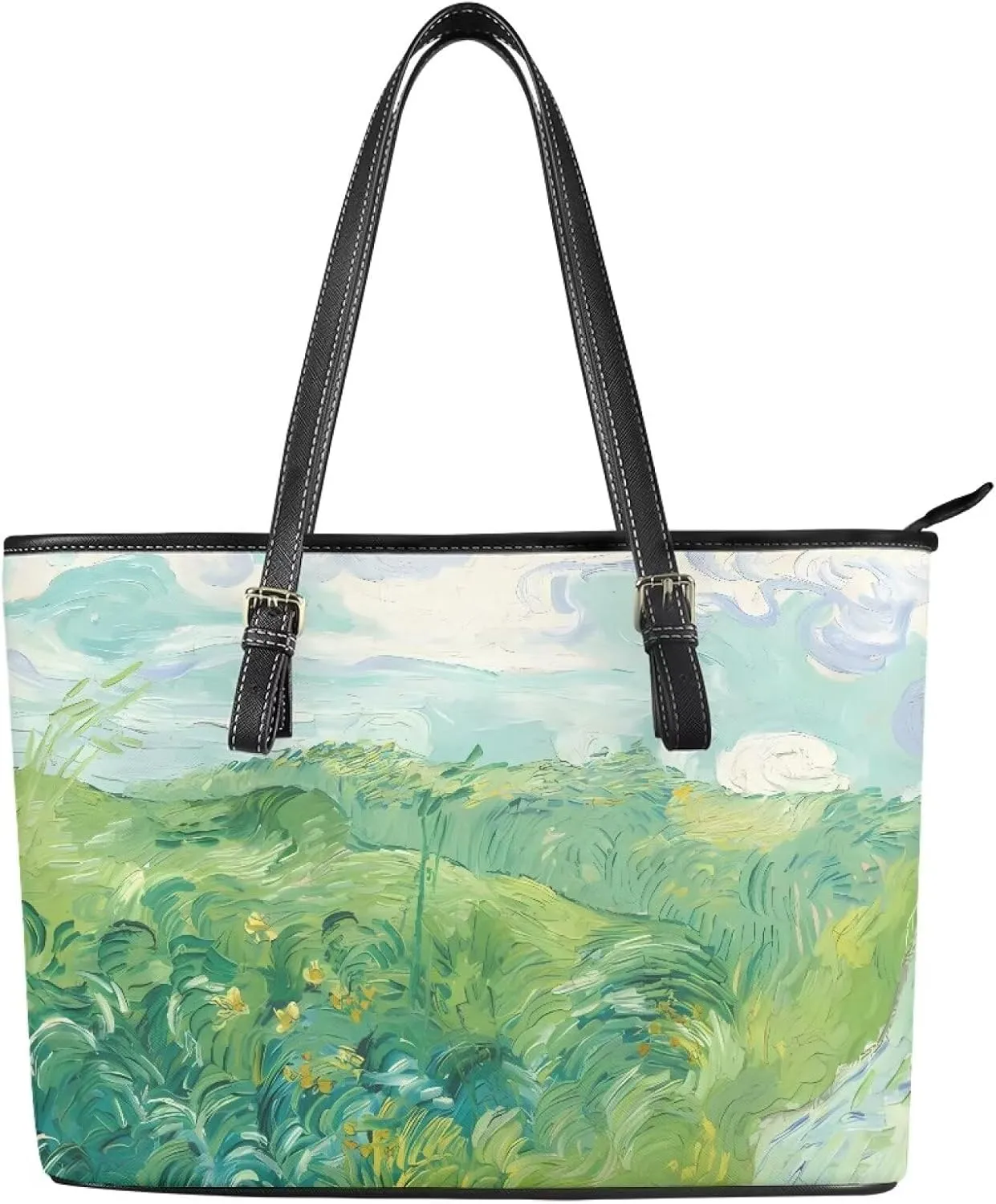 Hobo Tote Bag Purse for Women Van Gogh Art Work Handbags with Zipper, Monet Artwork Top Handle Totes Weekender Bag