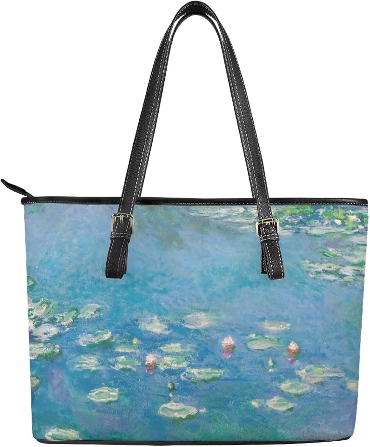 Hobo Tote Bag Purse for Women Van Gogh Art Work Handbags with Zipper, Monet Artwork Top Handle Totes Weekender Bag
