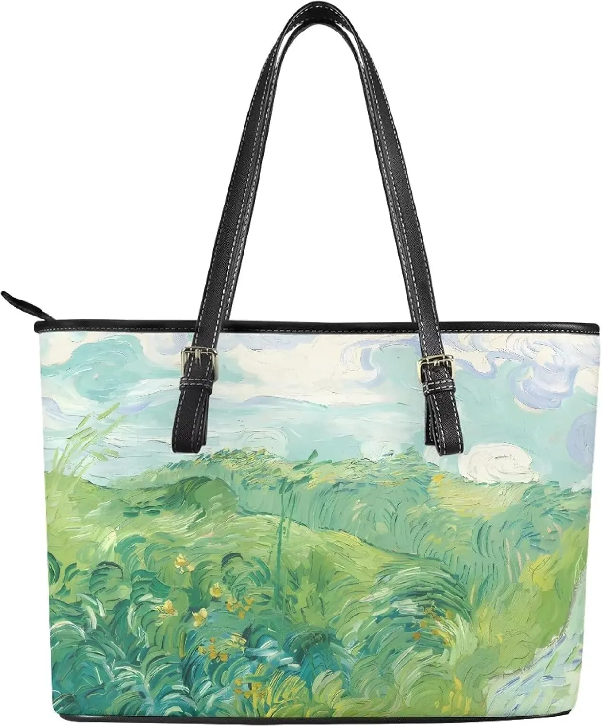 Hobo Tote Bag Purse for Women Van Gogh Art Work Handbags with Zipper, Monet Artwork Top Handle Totes Weekender Bag