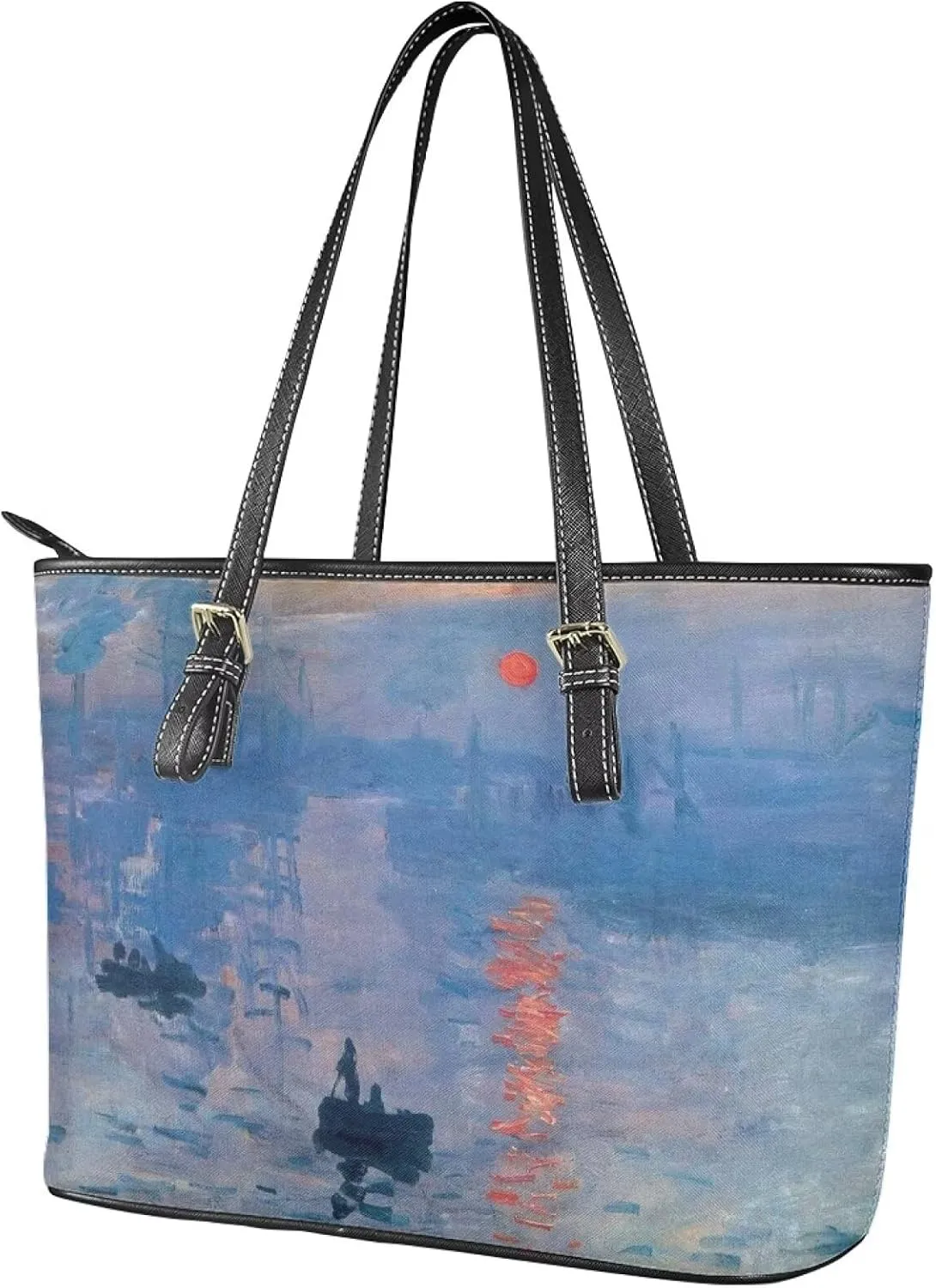 Hobo Tote Bag Purse for Women Van Gogh Art Work Handbags with Zipper, Monet Artwork Top Handle Totes Weekender Bag