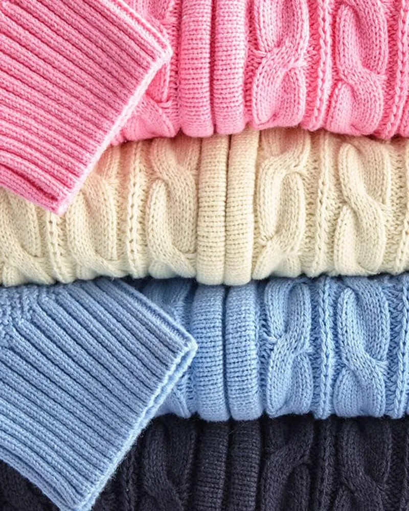 Hongqizo Women's Zipper Cable Knit Sweater Cardigan Long Sleeve Open Front Warm Knit Cardigan Casual Cardigan Knitwear
