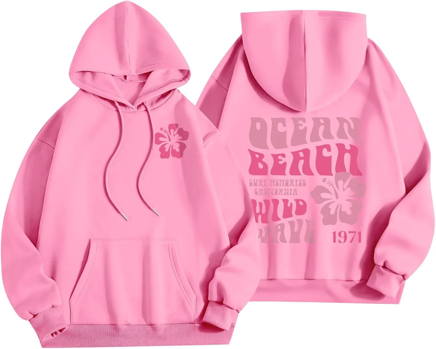 Hoodies For Teen Girls Letter Print Long Sleeve Drawstring Casual Graphic Pullover Cute Oversize Hoodie