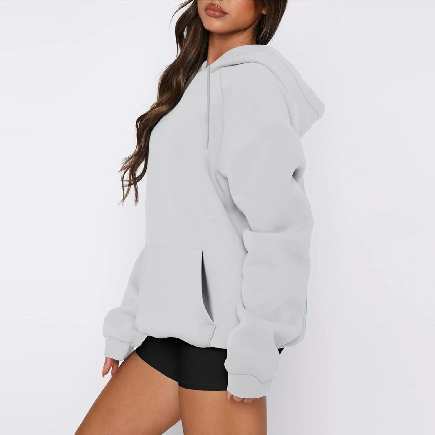 Hoodies for Women Comfy Fleece Oversized Sweatshirt Lightweight Drawstring Pullover Sweaters Cute Hoodie with Pocket