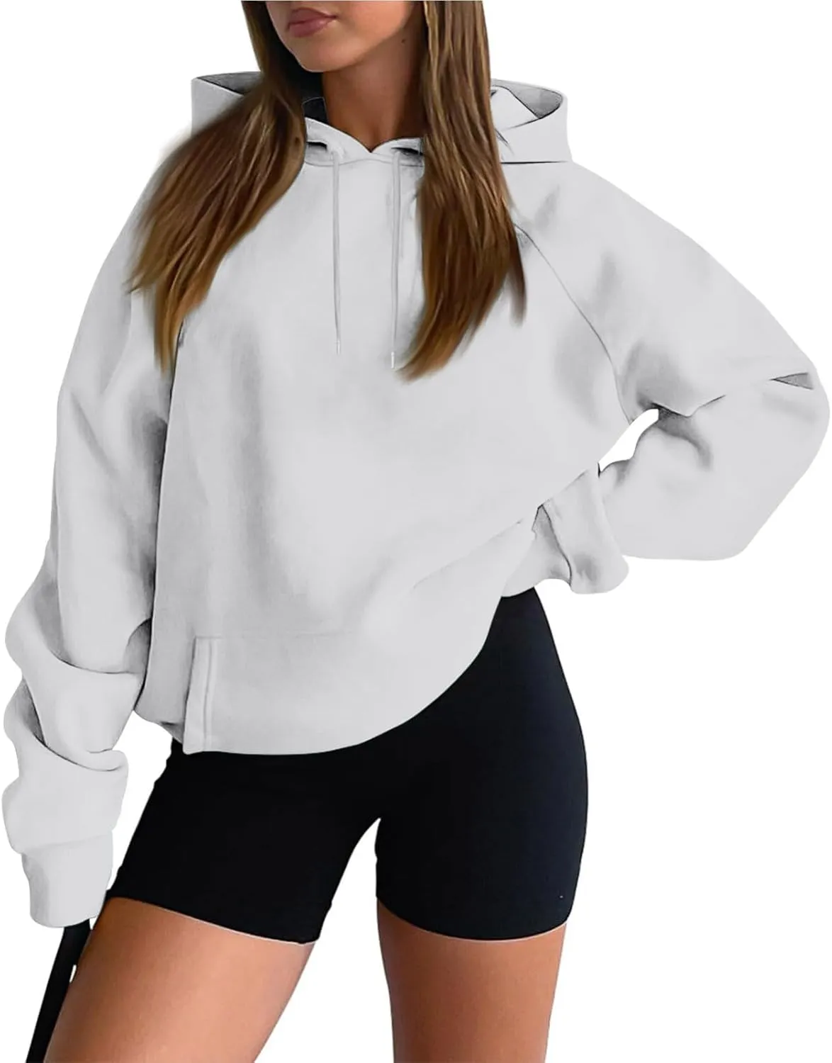 Hoodies for Women Comfy Fleece Oversized Sweatshirt Lightweight Drawstring Pullover Sweaters Cute Hoodie with Pocket