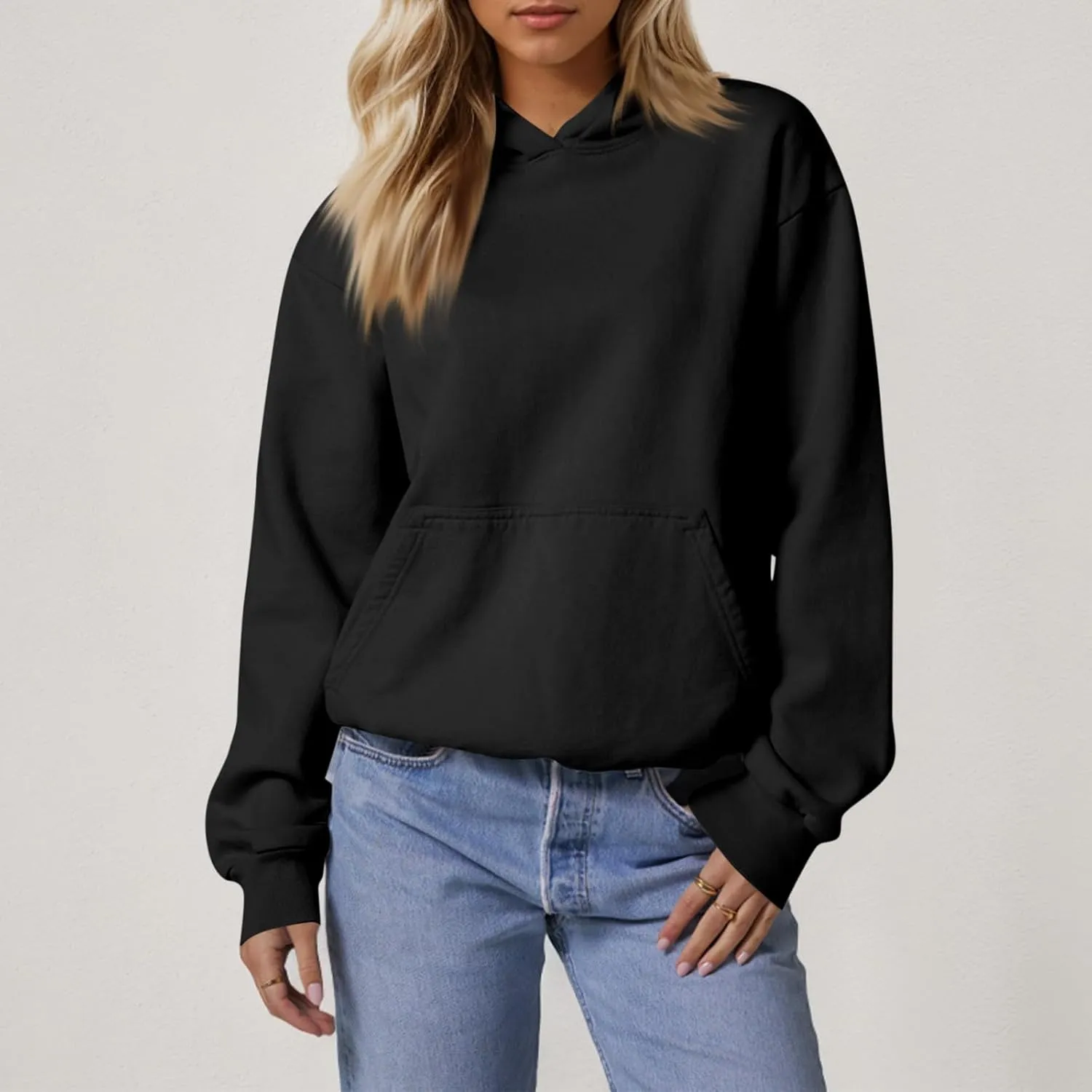 Hoodies for Women Fleece Oversized Hooded Sweatshirt with Pocket Casual Long Sleeve Workout Pullover Sweaters Tops