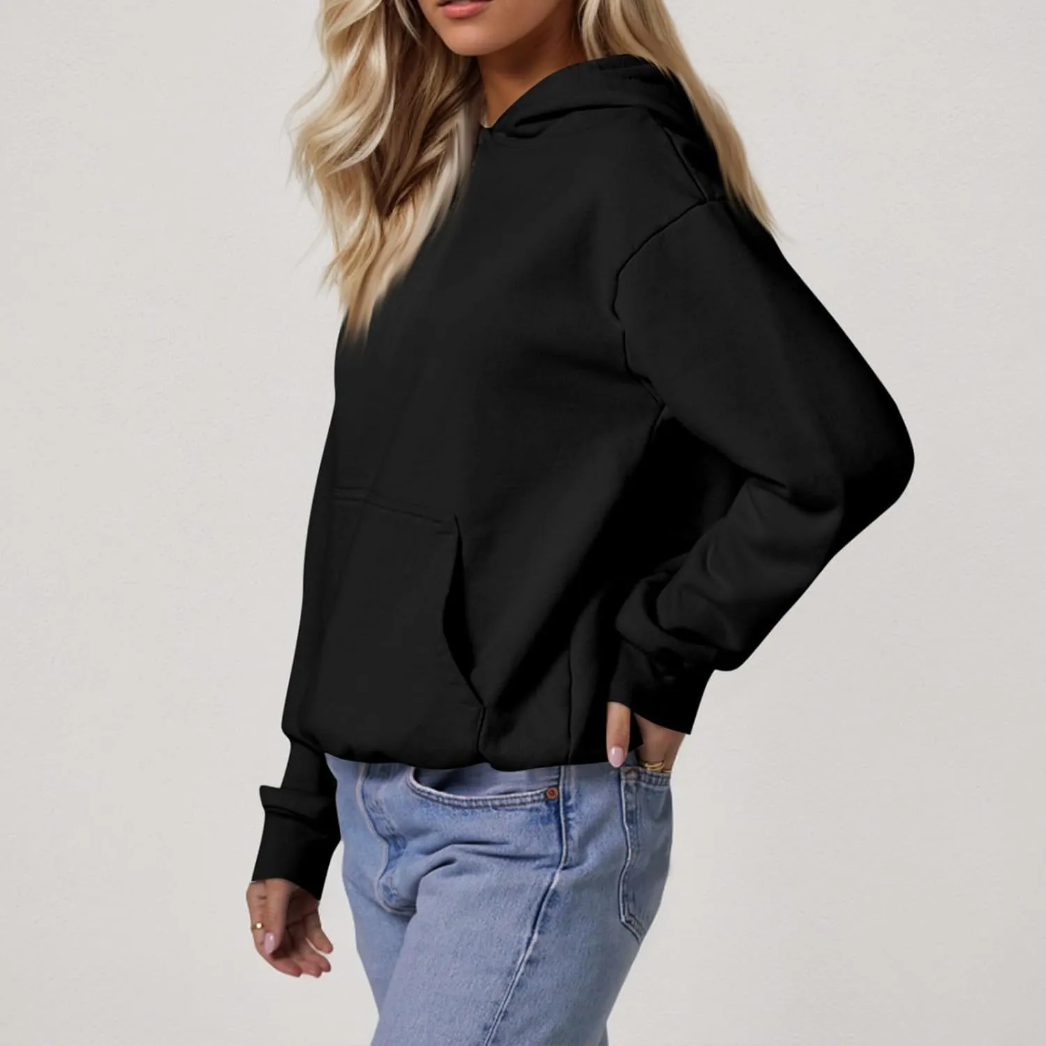 Hoodies for Women Fleece Oversized Hooded Sweatshirt with Pocket Casual Long Sleeve Workout Pullover Sweaters Tops