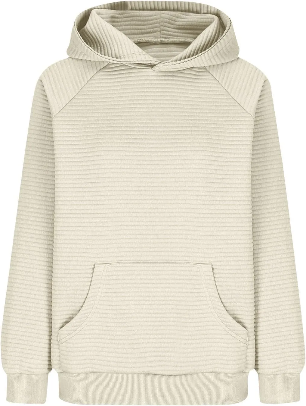 Hoodies for Women Loose Fleece Raglan Long Sleeve Hooded Sweatshirts Casual Comfy Jacquard Pullover with Pockets